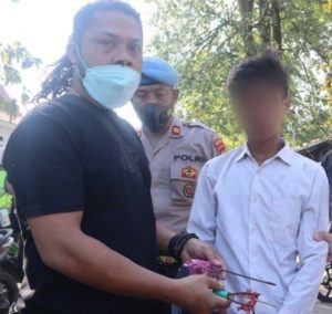 Anak SMP Asal Jatibaru Bawa Panah, di Amankan Polisi.