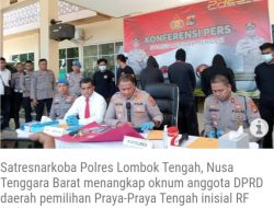 OKNUM ANGGOTA DPRD DI TANGKAP SATRESNARKOBA POLRES LOMBOK TENGAH  KONSUMSI NARKOBA JENIS SABU
