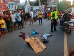 Diduga Bersenggolan, Penumpang Sepeda Motor Tewas Ditempat, Polisi Olah TKP