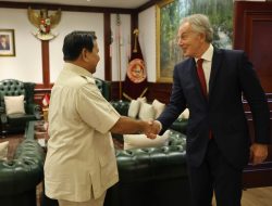 Menhan Prabowo Terima Kunjungan Mantan PM Inggris Raya Tony Blair, Diskusi Isu Global