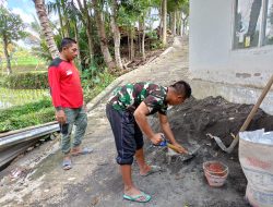 Program Pembuatan Mushalla Dan MCK TMMD Desa Kesik, Dan SSK : Alhamdulillah Mencapai 80%.