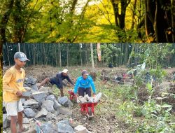 *Masyarakat Desa Kesik Bahu Membahu dalam Pembuatan Talud Irigasi Program TMMD ke-121 Kodim 1615/Lombok Timur*