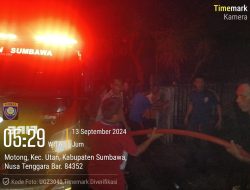 Polsek Utan Bantu Padamkan Dan Olah TKP Kebakaran 2 Rumah Di Desa Motong